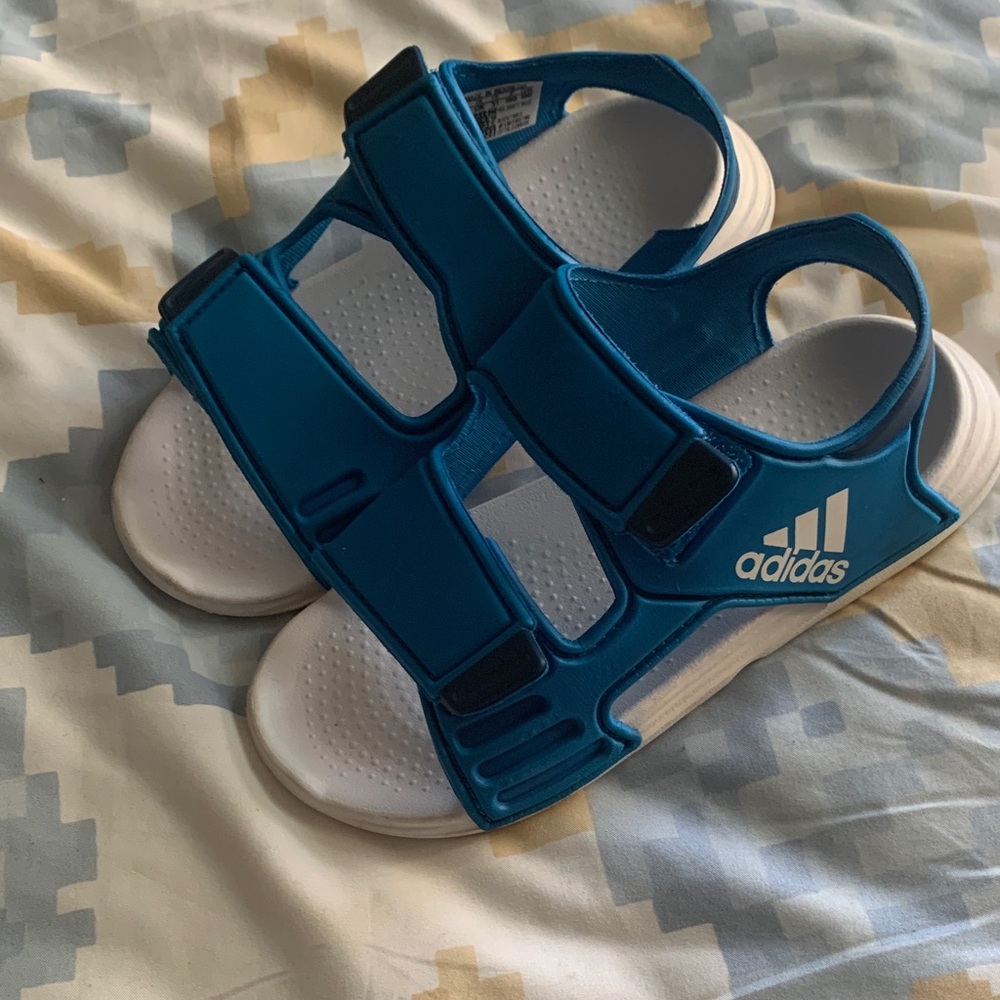 Adidas Kids Teal and White Sandals